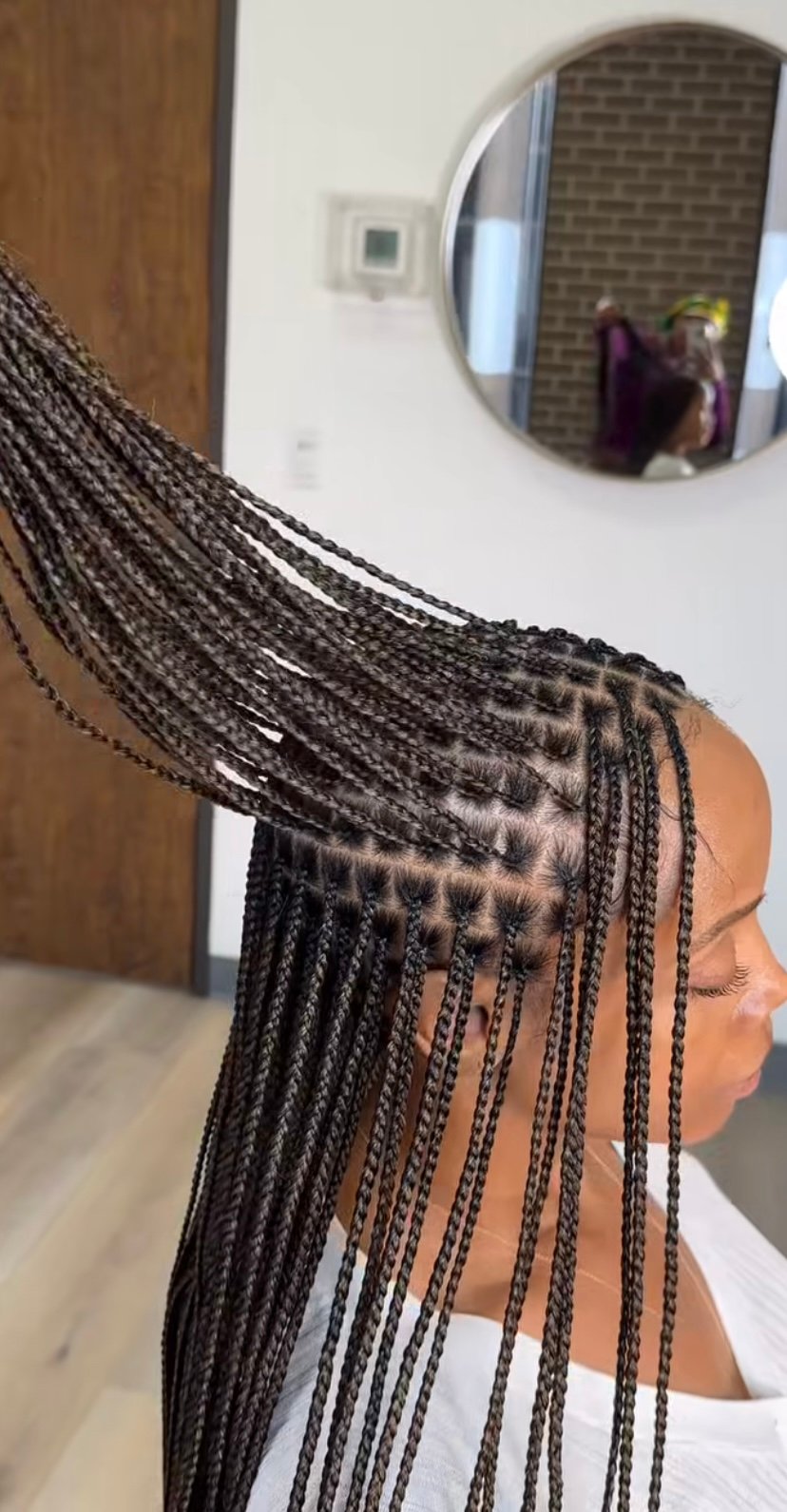 Lux Small Knotless Braids Midback or lower back 